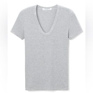 Avril ribbed cotton modal short sleeve u neck - PerfectWhiteTee [BRAND NEW]